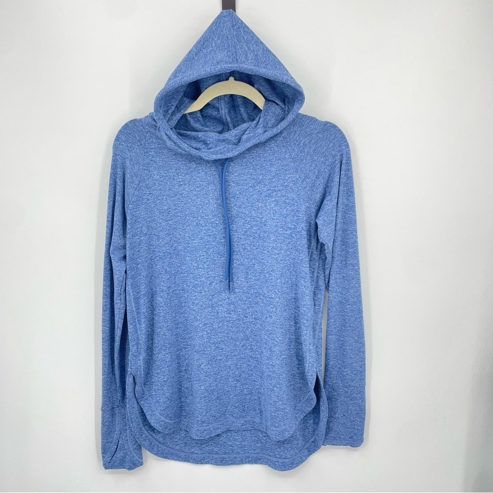 Athleta Uptempo Women's Hoodie Sweatshirt Blue 382882 Tunic Top Size XS